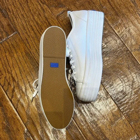 Keds Women's White Triple Up Leather Lace Up | KEDS - Picture 5 of 7